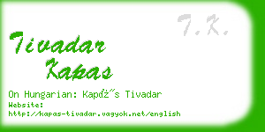 tivadar kapas business card